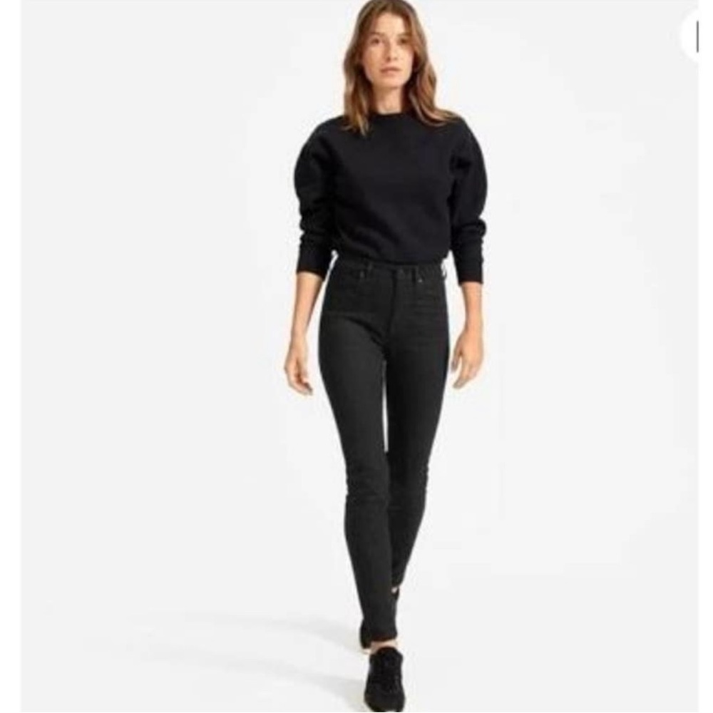 Everlane The Curvy Authentic Stretch High Rise Skinny Jeans Size 30 R Black